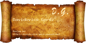 Davidovics Gerő névjegykártya